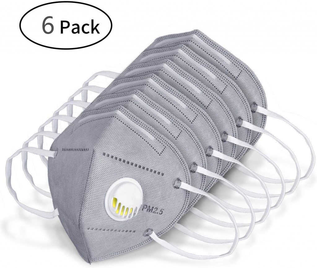 respirador desechable con filtro gris